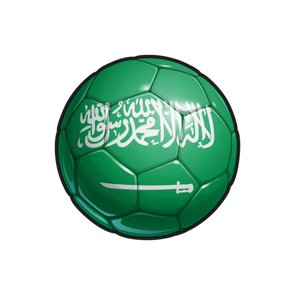 Vector Illustration Football Soccer Ball Saudi Arabian Flag Colors All — Stock Vector