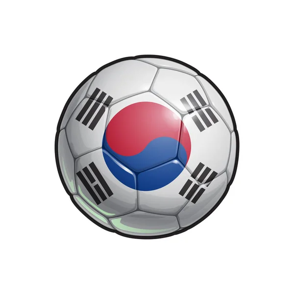Vektor Illustration Eines Fußballballs Mit Den Farben Der Südkoreanischen Flagge — Stockvektor