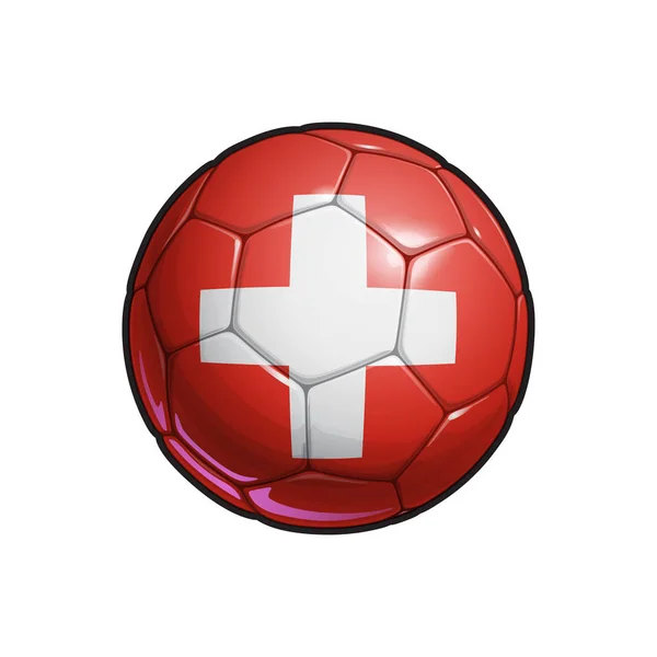 Illustration Vectorielle Ballon Football Avec Les Couleurs Drapeau Suisse Tous — Image vectorielle