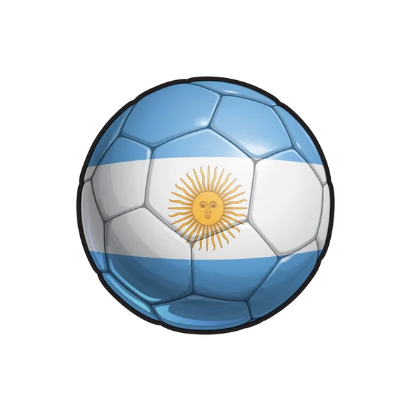 Vector Ilustración Una Pelota Fútbol Con Los Colores Bandera Argentina — Vector de stock