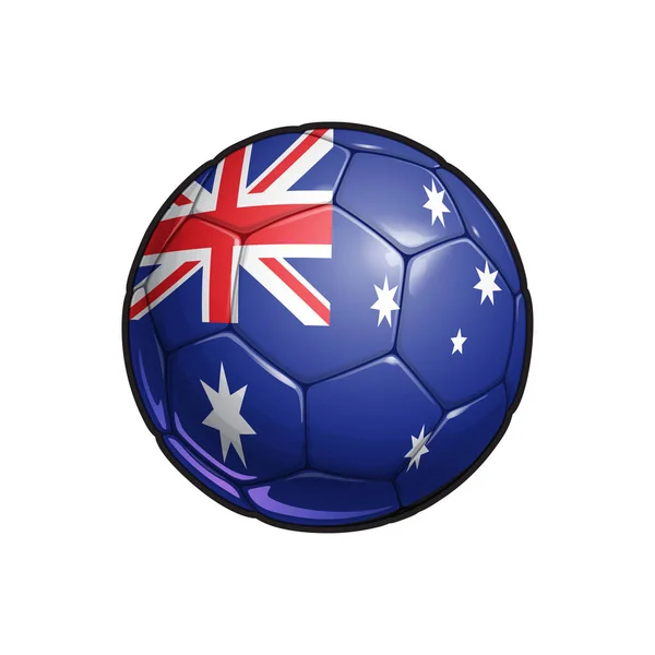 Illustrazione Vettoriale Pallone Occer Con Colori Della Bandiera Australiana Tutti — Vettoriale Stock