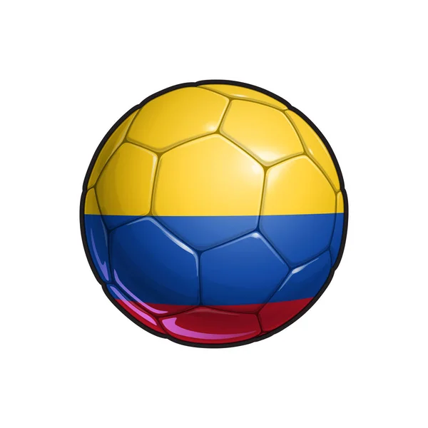 Vector Εικονογράφηση Μιας Μπάλας Ποδοσφαίρου Ποδοσφαίρου Την Κολομβιανή Σημαία Χρώματα — Διανυσματικό Αρχείο