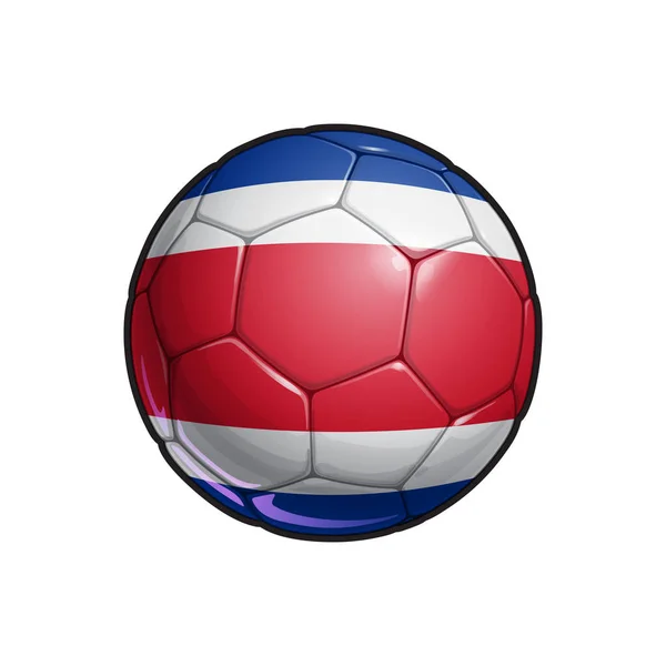 Illustration Vectorielle Ballon Football Avec Les Couleurs Drapeau Costaricain Tous — Image vectorielle