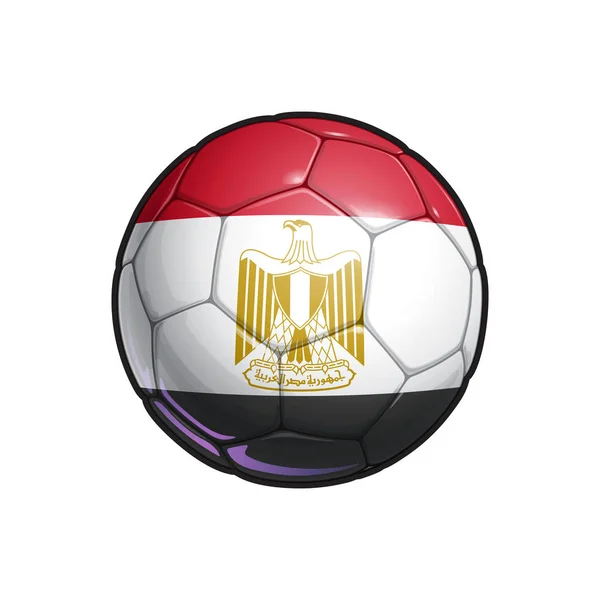 Vektor Illustration Eines Fußballs Mit Den Farben Der Ägyptischen Flagge — Stockvektor