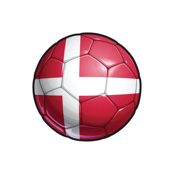 Illustration Vectorielle Ballon Football Avec Les Couleurs Drapeau Danois Tous — Image vectorielle