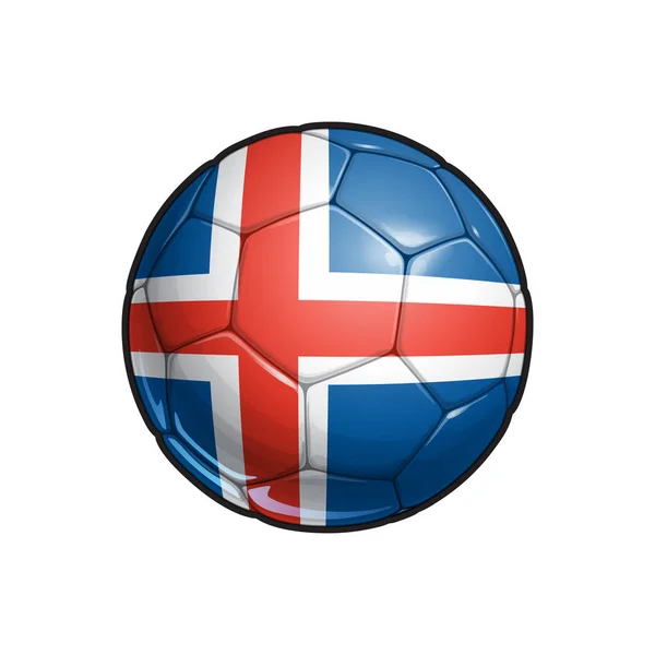 Vector Afbeelding Van Een Voetbal Voetbal Met Ijslandse Vlag Kleuren — Stockvector