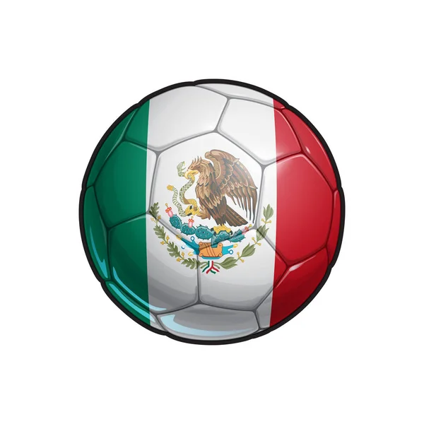 Meksika Bayrağı Renkleri Ile Bir Futbol Futbol Topu Vektör Çizim — Stok Vektör
