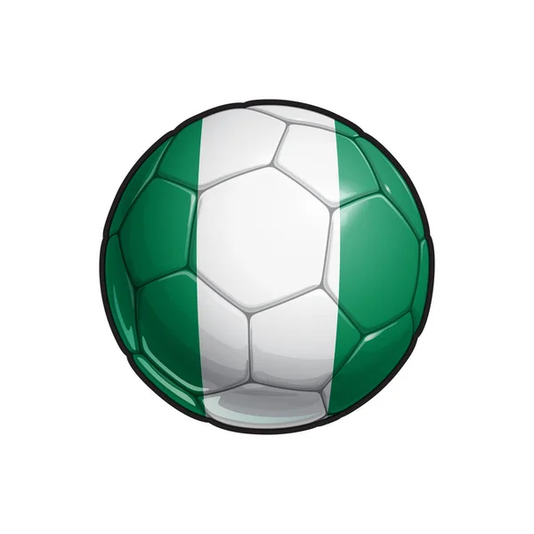 Vector Ilustración Una Pelota Fútbol Con Los Colores Bandera Nigeriana — Archivo Imágenes Vectoriales