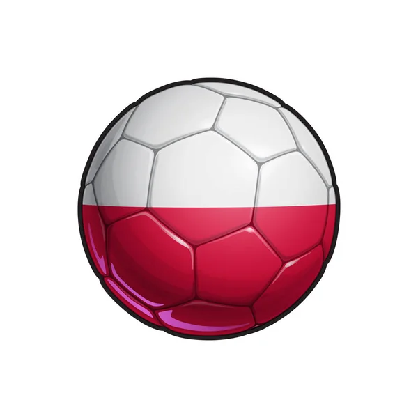 Vektorillustration Fotboll Fotboll Med Den Polska Flaggan Färger Alla Element — Stock vektor