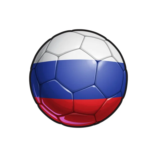 Illustration Vectorielle Ballon Football Avec Les Couleurs Drapeau Russe Tous — Image vectorielle