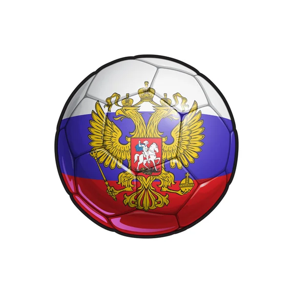 Illustration Vectorielle Ballon Football Avec Les Couleurs Drapeau État Russe — Image vectorielle