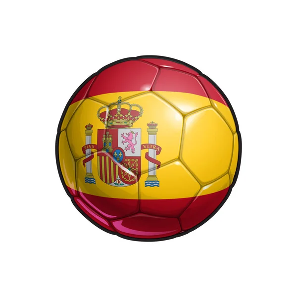 Vektorillustration Fotboll Fotboll Med Spanska Flaggan Färger Alla Element Prydligt — Stock vektor