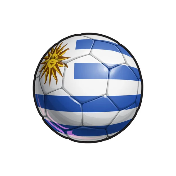 Illustration Vectorielle Ballon Football Avec Les Couleurs Drapeau Uruguayen Tous — Image vectorielle