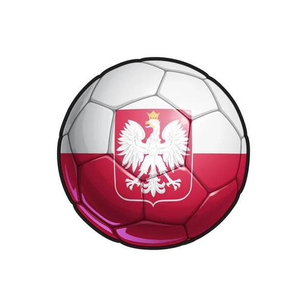 Vector Illustration Football Soccer Ball Polish State Flag Colors Inglês —  Vetores de Stock