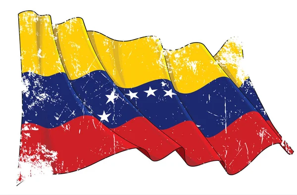 Текстурованою гранж, розмахуючи прапором Венесуели — стоковий вектор