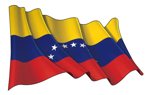 Agitant le drapeau de venezuela — Image vectorielle