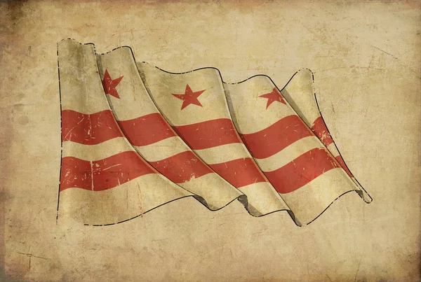 Papyrus Background Flag of Washington DC — Stock Photo, Image