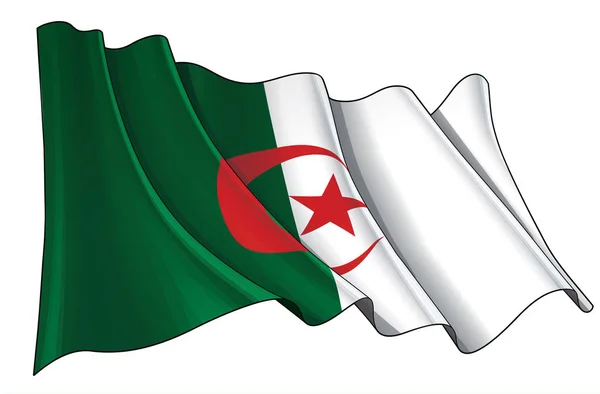 Waving Flag of Algeria — Stock Vector