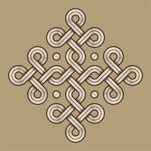 Nudo decorativo vikingo - Grabado - Cruz de anillo — Archivo Imágenes Vectoriales