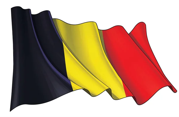 Lambaikan bendera Belgia - Stok Vektor