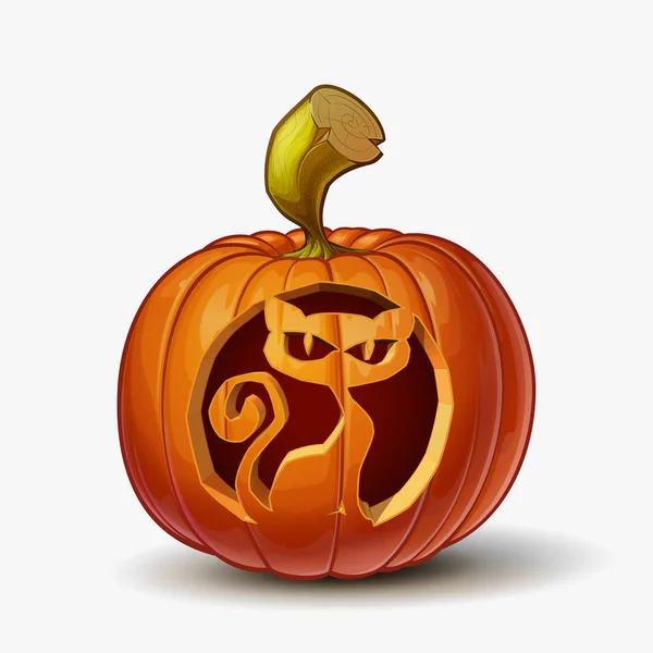 Jack-o-Lantern Spooky Cat — Archivo Imágenes Vectoriales