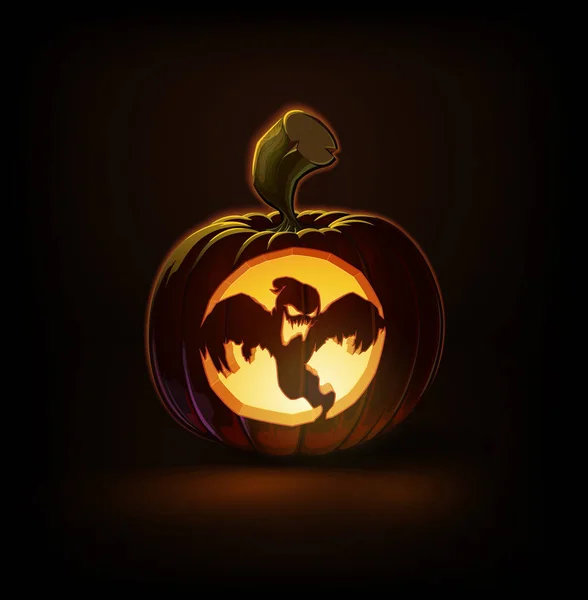 Jack-o-Lantern Dark Spooky Ghost — Stock vektor