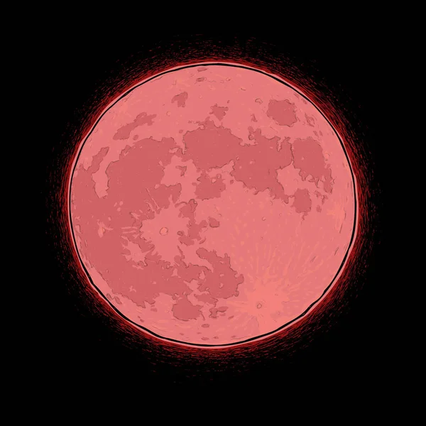 万圣节漫画图标 - 血腥的月亮 — 图库矢量图片