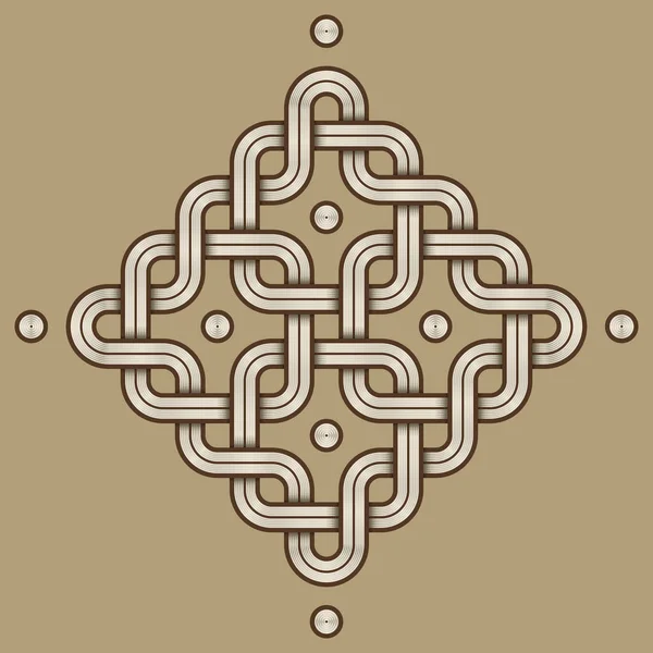Wikinger Dekorationsknoten - graviert - gekettete runde Quadrate — Stockvektor