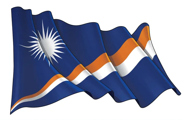 Waving Flag of Marshall Islands — Stock Vector