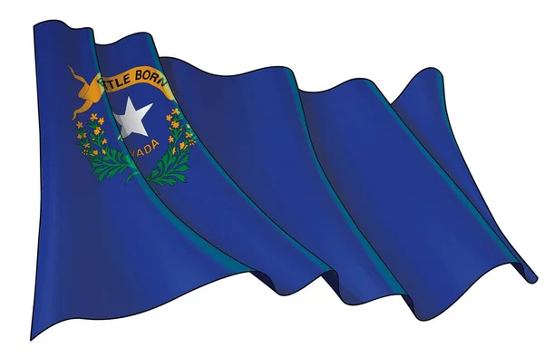 Εικονογράφηση Διάνυσμα Κυματιστή Σημαία Της Πολιτείας Της Νεβάδα Όλα Στοιχεία — Διανυσματικό Αρχείο