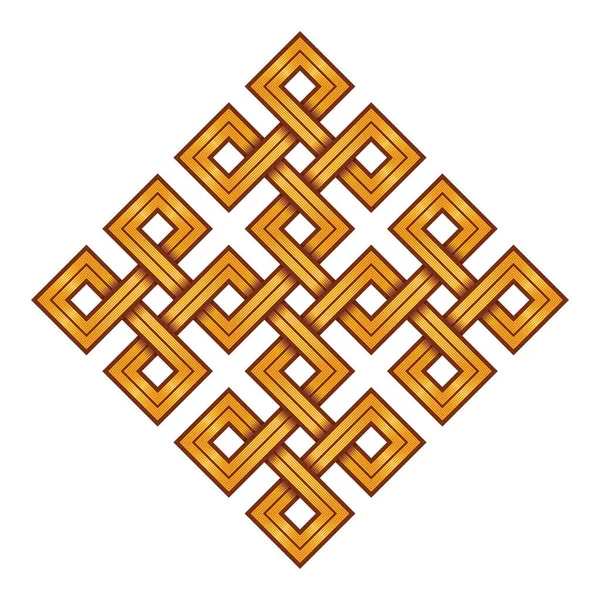 Illustrazione Vettoriale Nodo Nordico Vichingo Simbolo Mistico Decorativo Con Linee — Vettoriale Stock