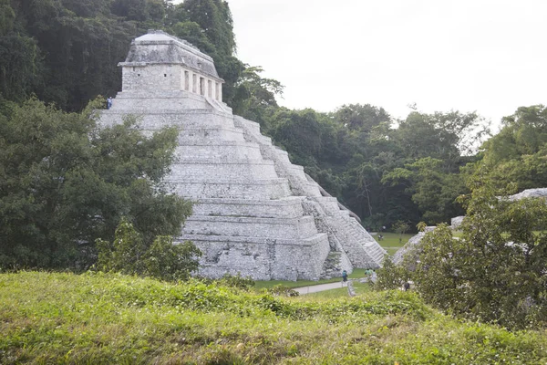 Chrám Nápisů Pákistálního Hrobu Palenque Chiapas Mexiko — Stock fotografie