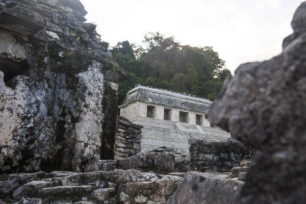 Chrám Nápisů Pákistálního Hrobu Palenque Chiapas Mexiko — Stock fotografie