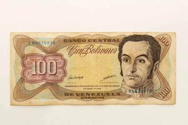Old 100 Fatura Moeda Venezuelana — Fotografia de Stock