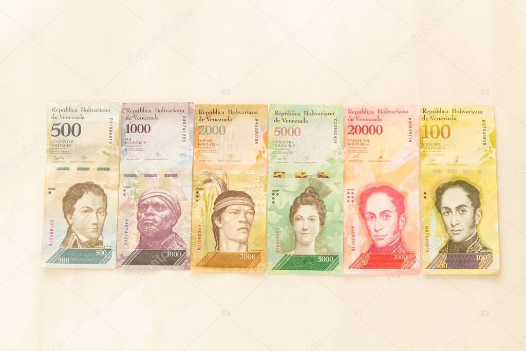 Some of the bolivares out of circulation.