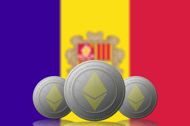ANDORRA bayrağıyla üç ETHEREUM şifreleme.