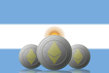 ARGENTINA bayraklı üç ETHEREUM şifrelemesi.