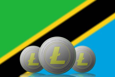 3 Boyutlu İSTİYON 3 LITECOIN şifreleme sistemi ve arka planda Tacikistan bayrağı.