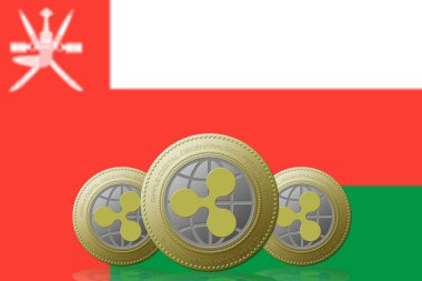 3 Boyutlu İLETİM Üç RIPPLE Kripto Para Birimi Arkaplanda Norveç bayrağı