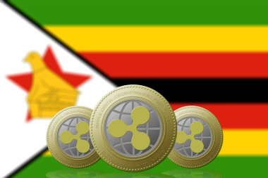 Zimbabwe bayrağı altında 3 RIPPLE kripto para birimi