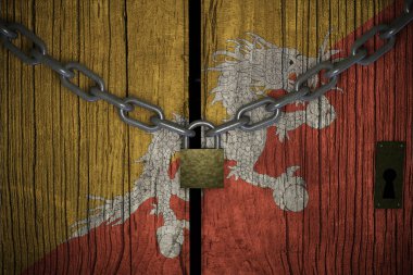 Covid-19 koronavirüs BHUTAN hapsedilmesi için karantinaya alınan kavramsal bileşim 3d.