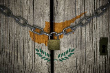 Covid-19 Coronavirus CYPRUS hapsedilmesi için karantinaya alınan kavramsal bileşim 3d.