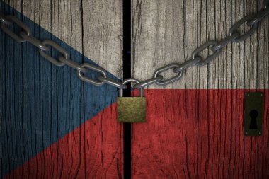 Covid-19 Coronavirüs CZECH REPUBLIC hapsetme 3d karantinası için kavramsal bileşim.