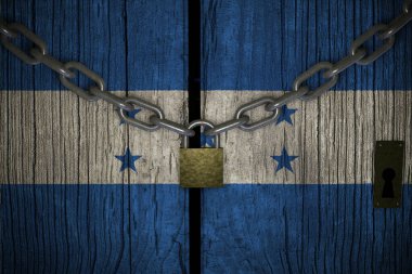 Covid-19 Coronavirus HONDURAS hapsetme 3D karantinası için kavramsal bileşim.