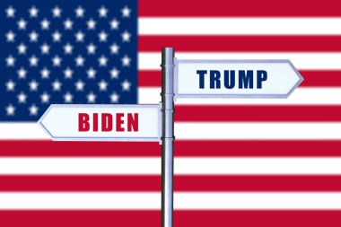 Amerika Birleşik Devletleri 'nde başkan seçimleri için seçmenlerin kararının yönünü belirten imza, adaylar Donald Trump ve Joe Biden.