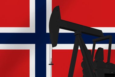 Norveç bayrağı 3D ile güzel pompalama yağı çıkarma..