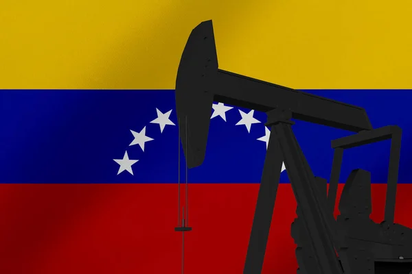 Mooie Pompoenolie Extractie Met Venezuela Vlag Render — Stockfoto