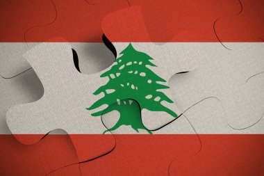 Bir Lübnan ülkesinin kriz ve entegrasyon kavramının kompozisyonu BÜYÜK 3 boyutlu RENDER