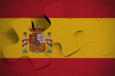 Bir ülkenin kriz ve entegrasyon kavramının kompozisyonu İspanya 'nın PUZLE 3D RENDER' a PATLAG EDİLDİ