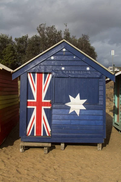 Brighton Plajı 'ndaki renkli evler Melbourne Victoria Avustralya